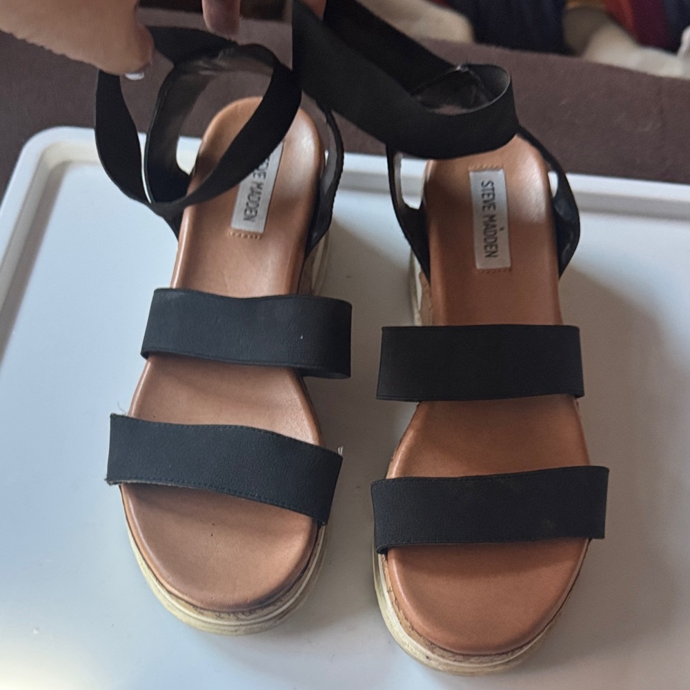 Steve Madden Black Strappy Sandals